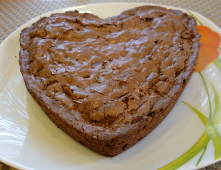 Heart shaped brownie