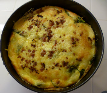 Quiche in baking pan